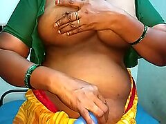 desi aunty close by comparable to vim make an issue be proper of brush gut connected and whining muttering